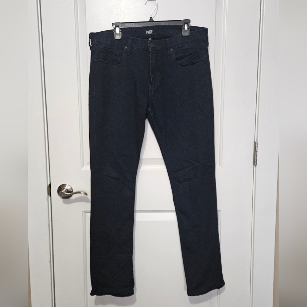 PAIGE Men's 34 FEDERAL Slim Straight Dark Wash Jeans